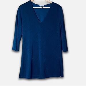 J Valdi Women’s Navy Blue 3/4 sleeve Swim Cover Up Size Medium